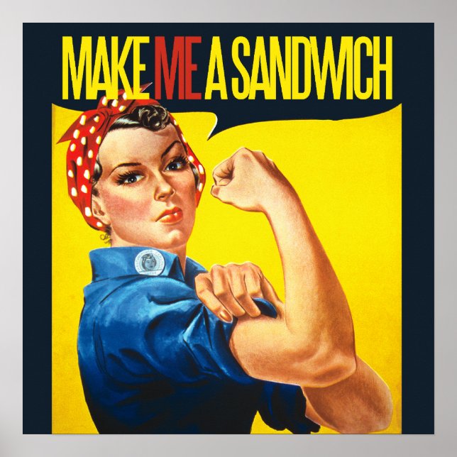 Poster Feminist Make me Sandwich (Devant)
