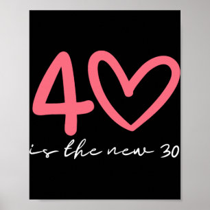 Poster Femme 40 ans 40e anniversaire Quarante Célébration
