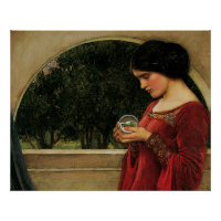 Femme à la boule de cristal, peinture de Waterhous