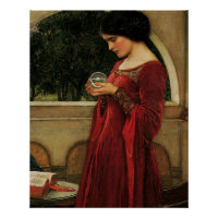 Femme à la boule de cristal, peinture de Waterhous