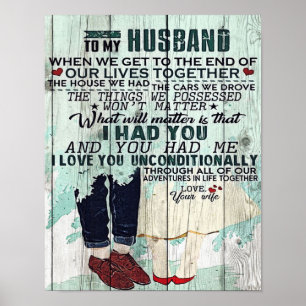 Poster Femme À Mon Mari Cadeau   À la lettre au mari  