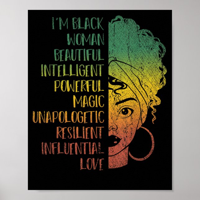 Poster Femme Africaine Gift Melanin Pride Histo Noir (Devant)