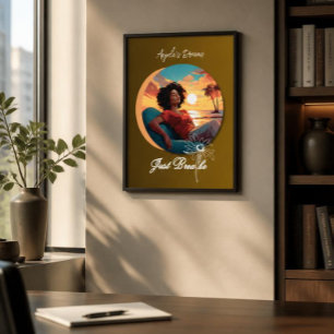 Poster Femme afro-américaine qui respire simplement