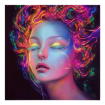 Femme Alien aux cheveux cosmiques