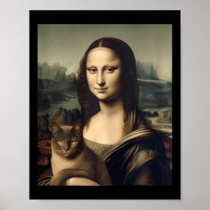 Poster Femme Amoureux des chats Mona Lisa Cat Kitten