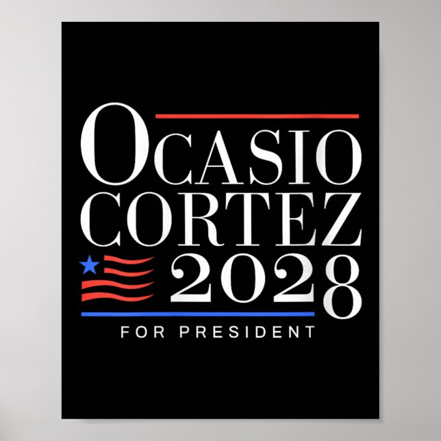 Poster Femme Aoc Pour Président 2028 V-neck (Devant)