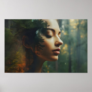 Poster Femme art double exposition