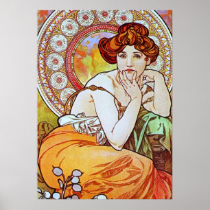 Poster Femme Art Nouveau Éblouissante d'Alphonse Mucha #1