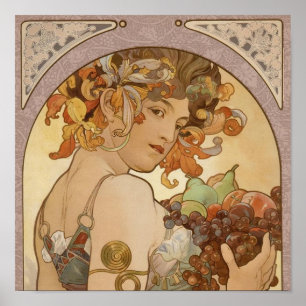 Poster Femme Art Nouveau Mucha Belle
