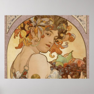 Poster Femme Art Nouveau Mucha Belle