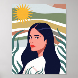 Poster Femme Art Soleil du Désert