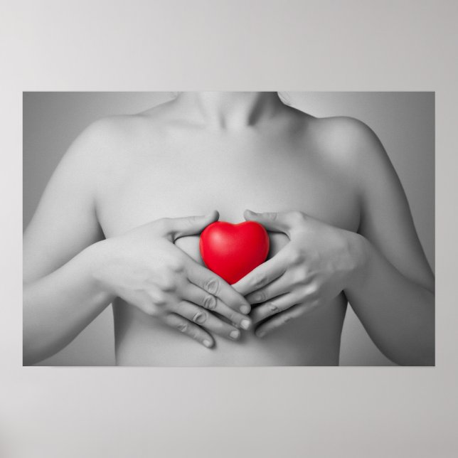 Poster Femme au coeur rouge (Devant)