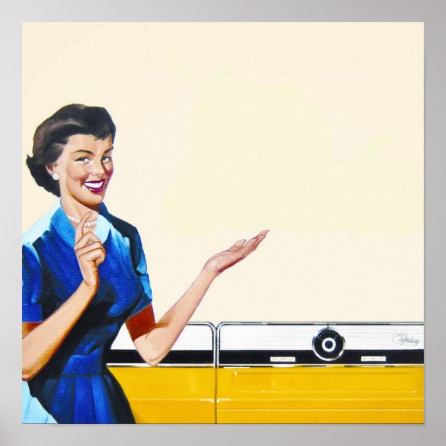 Poster Femme au foyer et nouvelle laveuse (Devant)