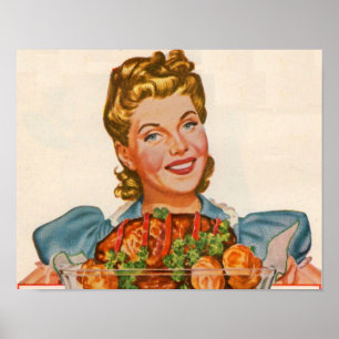 Poster femme au foyer fière de son dîner création