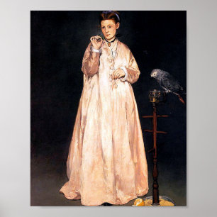 Poster Femme au perroquet par Édouard Manet