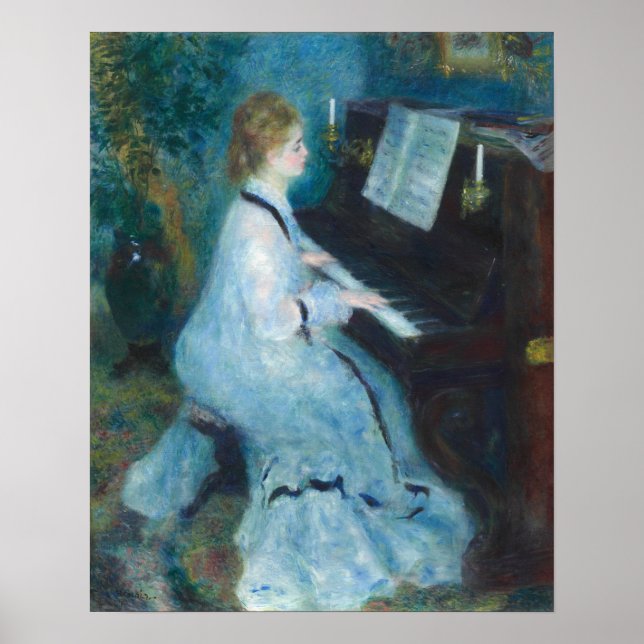 Poster Femme au piano par Renior Wall Art Imprimer (Devant)