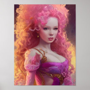 Poster Femme aux gros cheveux