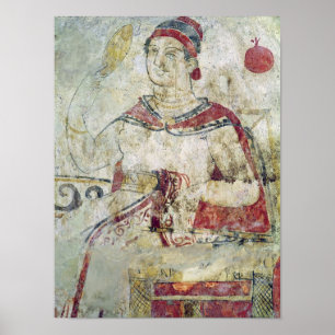 Poster Femme aux toilettes, détails d'un funéraire