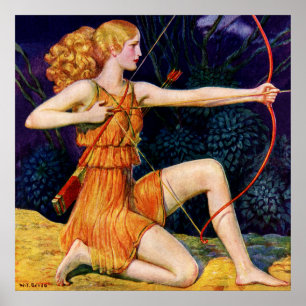 Poster femme avec arc