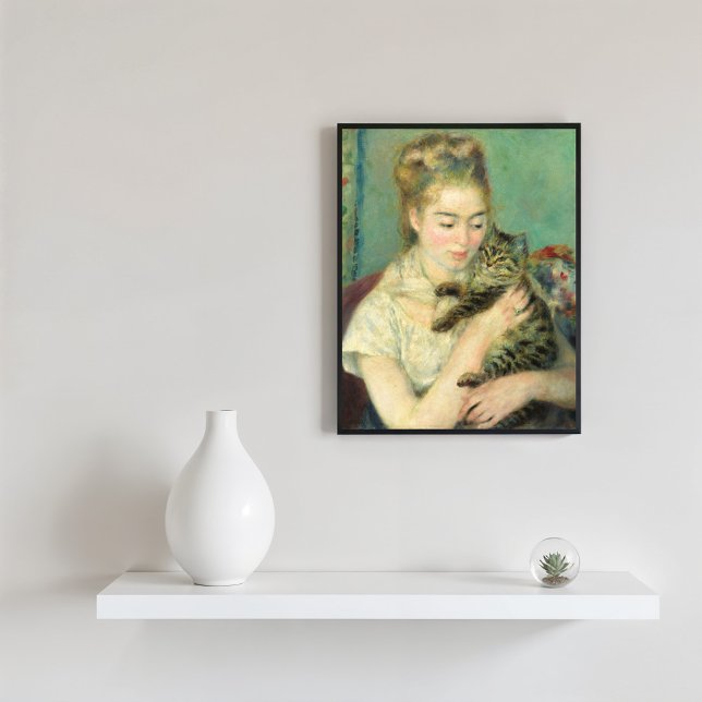 Poster Femme avec chat, Auguste Renoir Art (Créateur téléchargé)