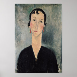 Poster Femme avec des boucles d'oreille