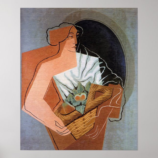 Poster Femme avec panier, par Juan Gris (Devant)