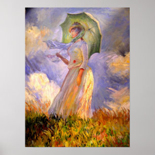 Poster Femme avec parasol face à gauche - Imprimer sur to