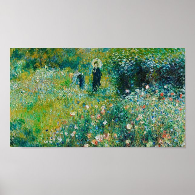 Poster Femme avec Parasol, Jardin, Renoir (Devant)