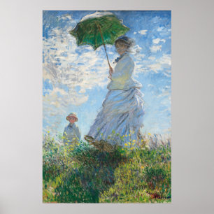 Poster Femme avec Parasol, Madame Monet et Son Fils