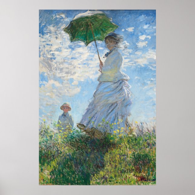Poster Femme avec Parasol, Madame Monet et Son Fils (Devant)
