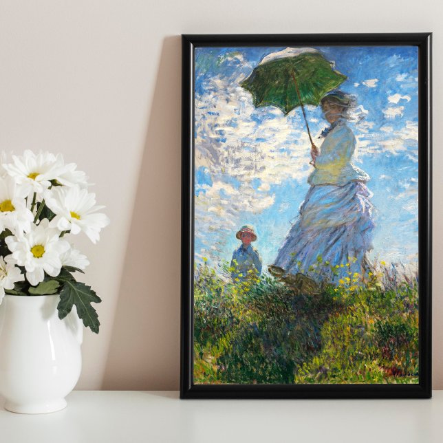 Poster Femme avec parasol - Madame Monet et son fils (Créateur téléchargé)