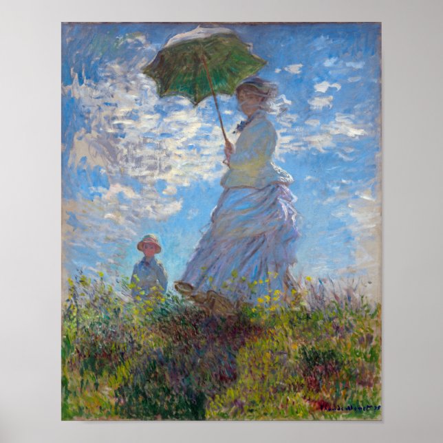 Poster Femme avec Parasol, Monet (Devant)