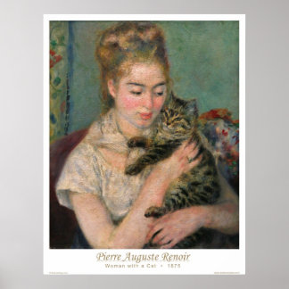 Poster Femme avec un chat