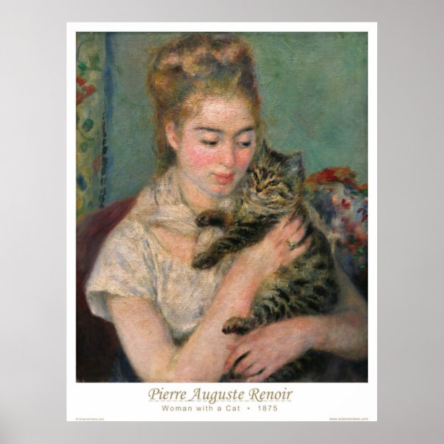 Poster Femme avec un chat (Devant)
