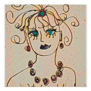 Poster Femme avec un collier