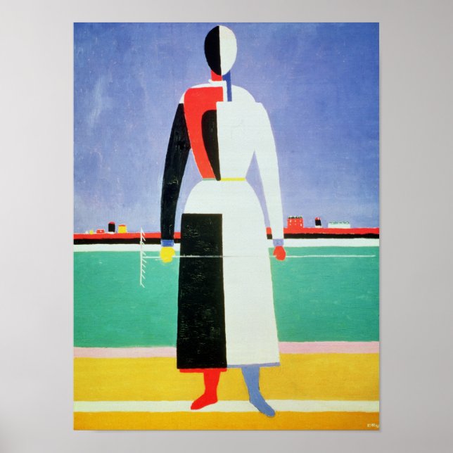 Poster Femme avec un râteau, vers 1928-32 (Devant)