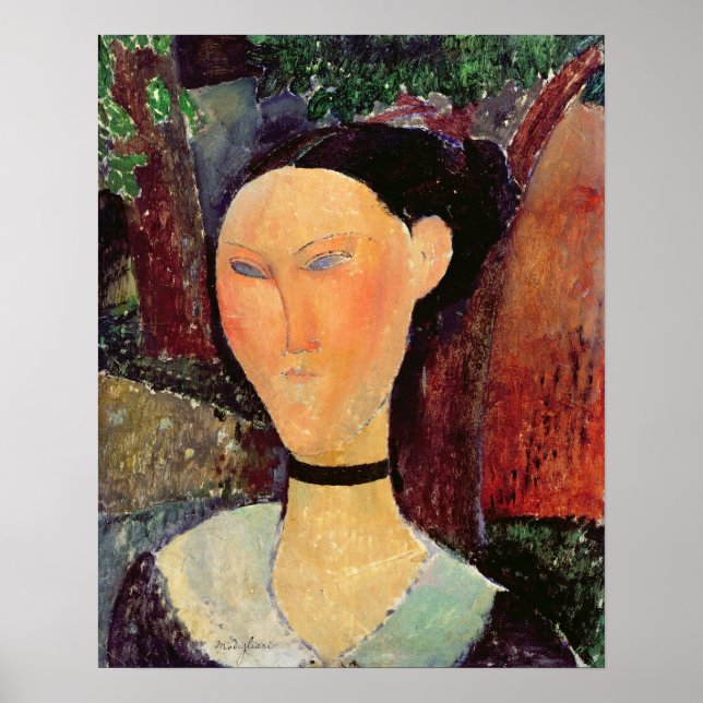 Poster Femme avec un ruban de velours, vers 1915 (Devant)