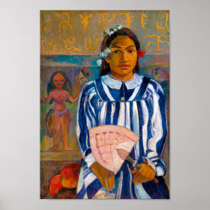 Poster Femme avec un ventilateur, Gauguin