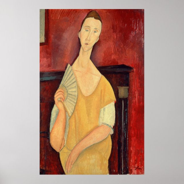 Poster Femme avec ventilateur 1919 (Devant)