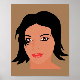 Poster femme beau visage jolie fille