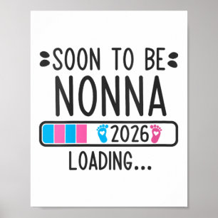 Poster Femme Bientôt Nonna 2026 Chargement De Grossesse A