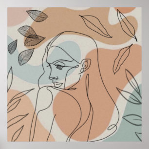 Poster Femme boho en art de ligne