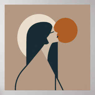 Poster Femme Boho Soleil