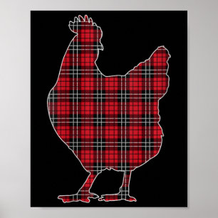 Poster Femme Buffle rouge Plaid Chicken Correspondant Fam