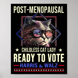 Poster Femme Chatte Sans Enfant Après La ménopause Prête