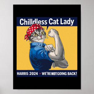 Poster Femme chatte sans enfants Nous ne rentrons pas Kam