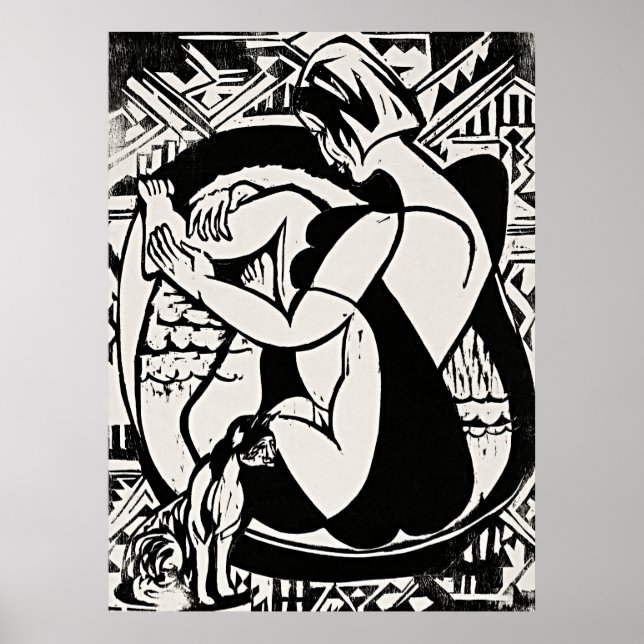 Poster Femme dans la baignoire par Ernst Ludwig Kirchner (Devant)