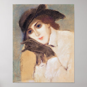 Poster Femme dans les gants noirs