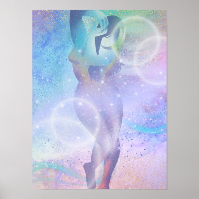 Poster Femme dans Rainbows (Devant)