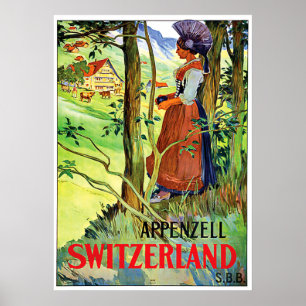 Poster Femme d'Appenzell, Suisse